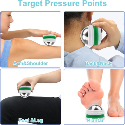 Miniatura 7 de AHIER Bola de Masaje en Frío, Terapia de Alivio en Frío, Bola de Gel Desmontable de Movimiento Libre para Masaje de Tejido Profundo, Alivio