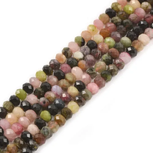 Miniatura 50 de 7 chakras piedras preciosas de 0.236 in de piedras preciosas facetadas Rondelle sueltas cuentas para hacer joyas DIY cuentas de 16 pulgadas