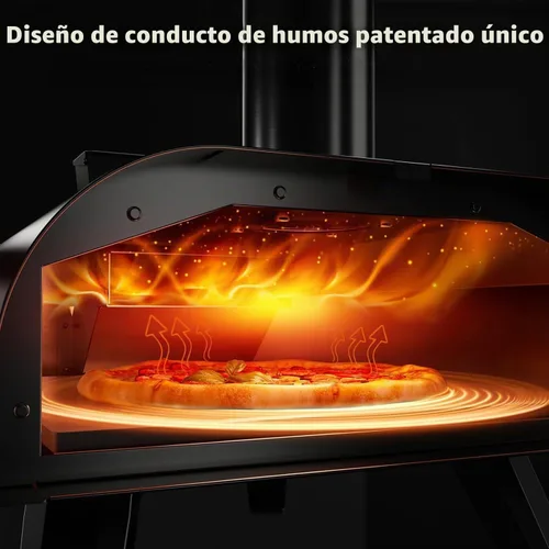 Miniatura 2 de BIG HORN OUTDOORS 12" Horno de piedra para pizza con leña, 475°C Horno para pizza al aire libre de acero inoxidable, portátil para uso en fiestas