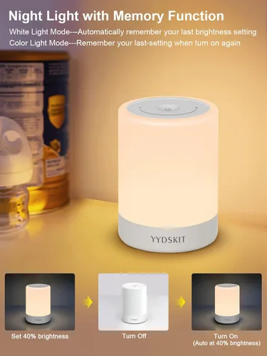 Miniatura 4 de Luz nocturna para bebé, lámpara de noche para lactancia materna, luz nocturna portátil para dormitorio de niños pequeños, lámpara de noche cálida