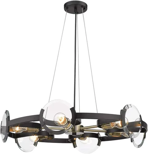 Miniatura 3 de Golden Lighting 2635-6 BLK-AB Lámpara de araña Amari, negro mate