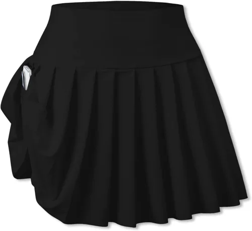 Miniatura 4 de SANGTREE Falda de Tenis Plisada para Mujer Falda Pantalón Atlética con Bolsillos Niñas Shorts de Entrenamiento de Pickleball de Cintura Alta