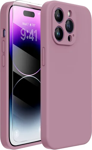 Miniatura 102 de Miracase Funda diseñada para iPhone 13, con protector de pantalla de vidrio templado, forro de microfibra suave antiarañazos, funda de goma