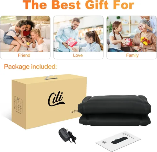 Miniatura 9 de CILI Alfombrilla de masaje de cuerpo completo, almohadilla para silla masajeadora, 10 motores de vibración y 5 modos de masaje, masajeador