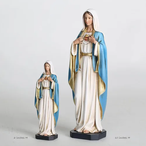 Miniatura 7 de BC Estatua Católica del Inmaculado Corazón de María, 10" de Alto Figura de la Bendita Santa Madre Virgen María para Altar, Decoración Devota
