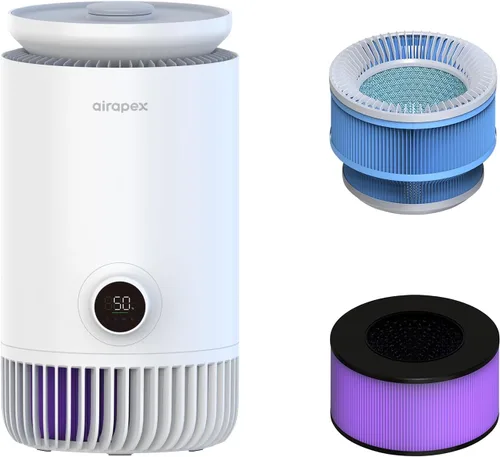 Miniatura 8 de Combo de purificador de aire y humidificador para dormitorio, purificador de aire HEPA 2 en 1 con humidificador evaporativo, sistema de aire