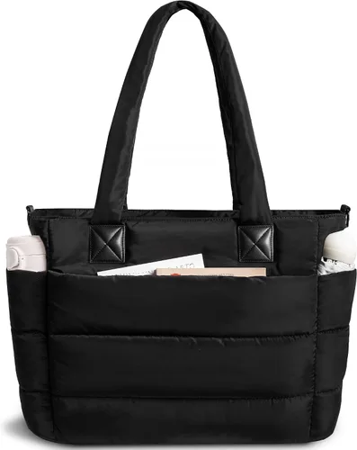 Miniatura 25 de Bolso de mano acolchado para mujer, bolso grande de enfermera, bolso de hombro con cremallera para trabajo y viajes