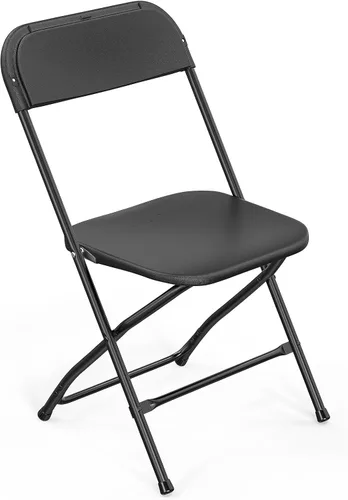 Miniatura 25 de VINGLI Paquete de 8 sillas plegables de plástico blanco, asiento comercial apilable portátil para interiores y exteriores, con marco de acero