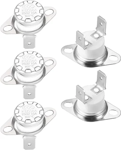 Miniatura 26 de uxcell KSD301 Termostato 266.0 °F/266°F 10A Normalmente Cerrado N.C Ajuste Snap Disc Interruptor de temperatura para microondas, horno, cafetera 2
