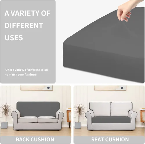 Miniatura 6 de Easy-Going Fundas elásticas para asiento de sofá biplaza 100% impermeables, funda protectora para cojín de sofá, funda elástica para muebles