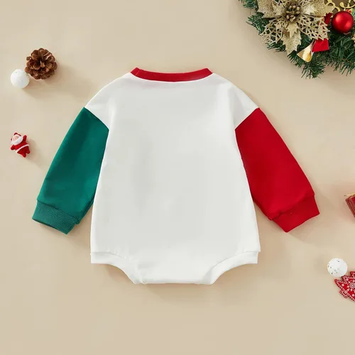 Miniatura 5 de Hoanselay Traje de Navidad de Papá Noel de manga larga para bebé niño y niña mameluco de mi primera Navidad otoño e invierno