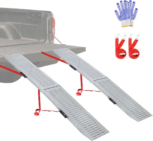 LIEKUMM Rampas de carga plegables de acero de 66 pulgadas de largo x 9 pulgadas de ancho para camionetas, motocicletas, vehículos todo terreno y