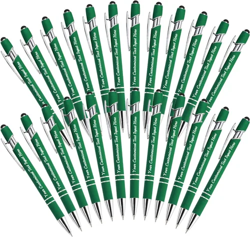 Miniatura 39 de Bolígrafo personalizado, 50 bolígrafos personalizados, grabado a granel con logotipo de nombre, lápiz digital de tinta negra suave con toque