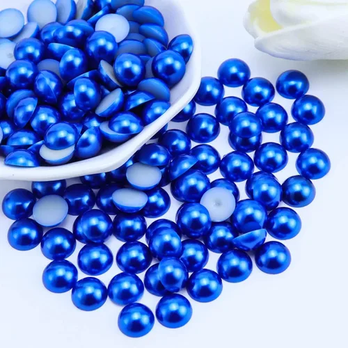 Miniatura 31 de 1500 PIEZAS 4mm Perlas Blancas de Media Parte Plana para Manualidades Joyería Álbum de Recortes Decoración de Uñas, Perlas de Parte Plana para Blanco