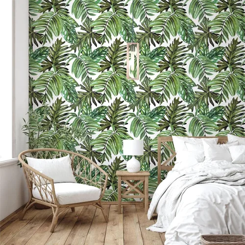 Miniatura 8 de Papel Tapiz Tropical Despegar y Pegar Papel de Contacto de Selva 17.7 pulgadas x 118.1 pulgadas Papel de Contacto de Hoja de Palma Despegar y Pegar