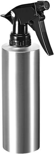 uxcell Botella rociadora de acero inoxidable 304 de 11.8 onzas con pulverizador de niebla fina, recipiente vacío recargable para cocina, baño o