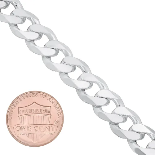Miniatura 2 de Collar de cadena de plata de ley 925 maciza de 0.413in para hombre