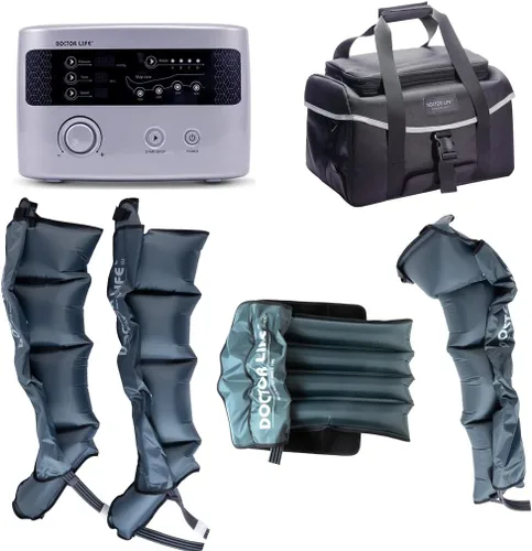 DOCTOR LIFE LX9max para Todo el Cuerpo (A) - Sistema de Recuperación de Compresión de Aire Secuencial: Dispositivo + Piernas (L) + Brazo + Cintura +