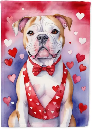 Miniatura 50 de Caroline's Treasures DAC5292CHF - Bandera de Border Collie My Valentine House para porche, grande, con manga para porche, para colgar en la pared