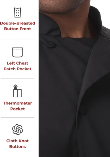 Miniatura 4 de Chef Works Abrigo de chef Montreal Cool Vent para hombre