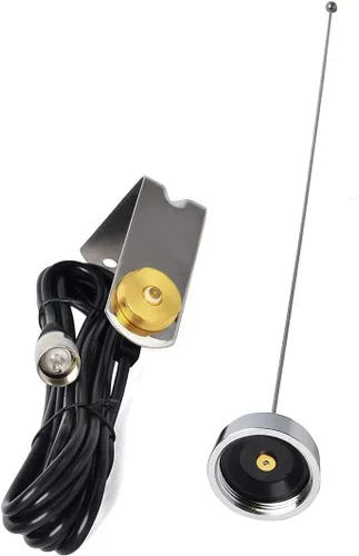 HYS NMO 2M VHF-Band Amateur Trunk/Hole Mount 136-174Mhz Antenas con agujero de soporte en L de acero inoxidable y cable coaxial RG-58 de 13