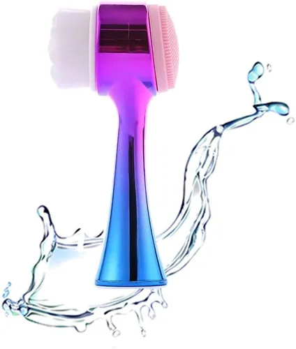 Miniatura 8 de Cepillo de limpieza facial 2 en 1 cepillo de limpieza facial de doble cara con cerdas suaves para exfoliación profunda de poros, maquillaje
