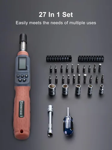 Miniatura 8 de Destornillador de torsión digital GROWNEER, 2.66-53.1 lb-pulg/0.3-6 Nm, 1/4'' de transmisión Destornillador de pulgada-libra con zumbador