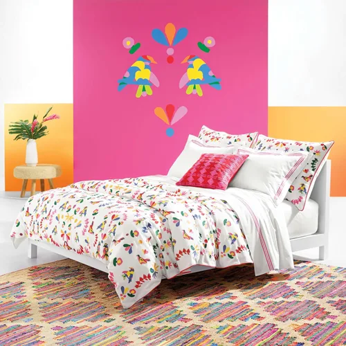 Miniatura 6 de Pine Cone Hill Juego de fundas de almohada Fuchsia Trio, tamaño estándar, patrón de rayas rosadas Fucsia