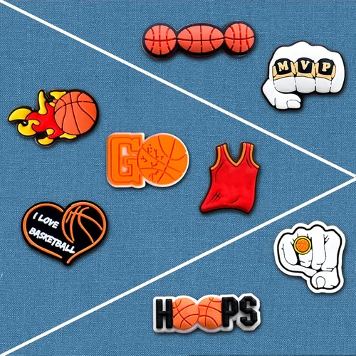 Miniatura 4 de Dijes deportivos para zapatos de pelota para croc zueco diferentes sandalias a juego, pulseras y pulseras, dijes para zapatos de béisbol