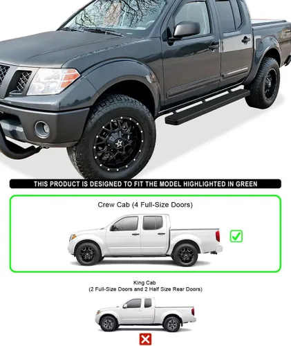 Miniatura 4 de iBoard Barras laterales para Nissan Frontier Crew Pickup de 4 puertas, Negro