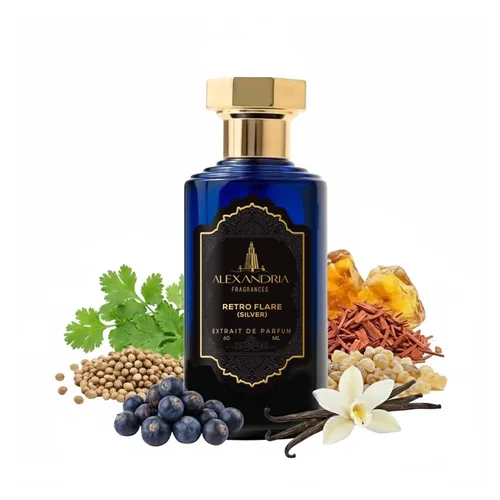 Miniatura 10 de Alexandria Fragrances Perfume Retro Flare (plata) - Eau de Parfum Premium con notas de cilantro y almizcle - Fragancia de lujo con bayas de enebro