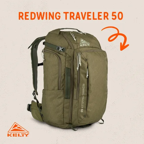 Miniatura 3 de Kelty Mochilas para viajeros Redwing, paquete de viaje para viajes de aventura Oliva quemada y negro Burnt Olive