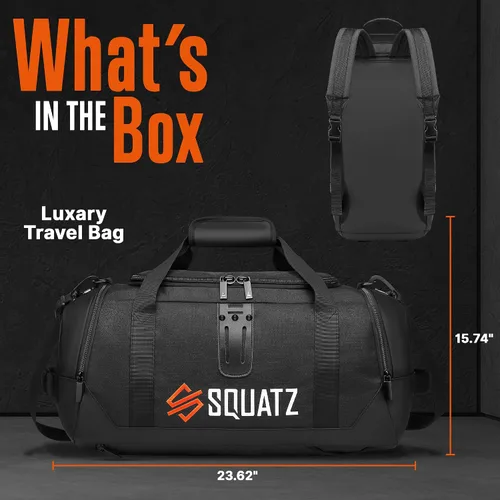 Miniatura 2 de SQUATZ Mochila de viaje Bolsa de transporte plegable convertible para gimnasio, correa de hombro ajustable y extraíble, espacioso compartimento