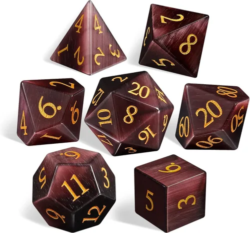 Miniatura 17 de LUCKY-M Juego de dados de piedras preciosas DND, juego de dados de mazmorras y dragones, juegos de dados RPG, accesorios de regalo