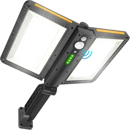 ropelux Luces solares de inundación al aire libre, luces de sensor de movimiento al aire libre de 6000LM de alta luminosidad, IP65 impermeables y 5