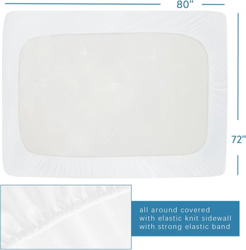Miniatura 2 de Cubrecolchón de tela de toalla impermeable, para colchones de hasta 14 pulgadas de alto, suave y transpirable, lavable a máquina, tamaño king
