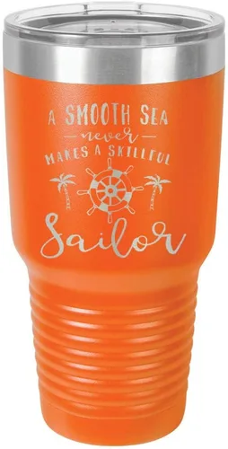 Miniatura 13 de Un mar suave nunca hace un sillón hábil grabado de 325 ml vaso de acero con recubrimiento de polvo grabado por láser taza de viaje de camello polar