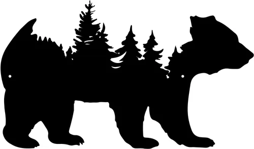 Miniatura 9 de Resama Arte de pared de oso de metal, animales del bosque, decoración rústica, decoración de desierto, adornos de montaña para sala de estar