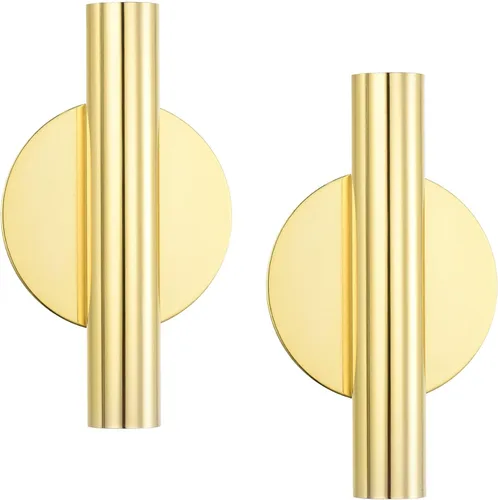 Miniatura 9 de PATIKIL Florero de tubo floral de metal montado en la pared, estante de florero de flores secas para decoración de exhibición, oro rosa