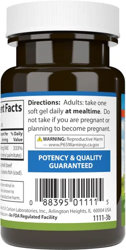 Miniatura 3 de Carlson - Vitamina A, 10000 UI (3000 mcg RAE), Visión Health, 100 cápsulas blandas