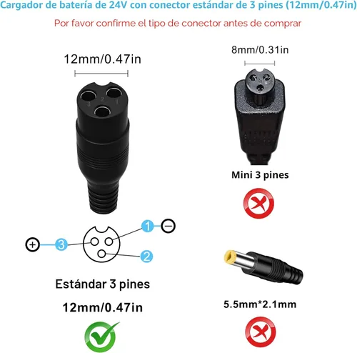 Miniatura 7 de Cargador de scooter eléctrico de 24 V para Razor E300 E200 E150 E125 E100 MX350 Dirt Bike Pocket Mod Sports Mod Dirt Quad Moto Razor Scooter