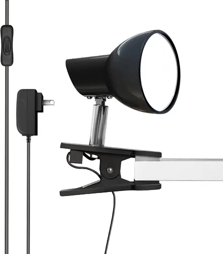 Miniatura 8 de Lámpara LED con clip, luz de escritorio súper brillante de 5 W, rotación de 330° con abrazadera en el escritorio/mesa/cabecero de cama/armario, Azul