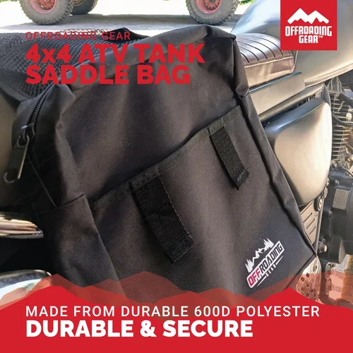Miniatura 6 de Offroading Gear Bolsa de sillín trasera y delantera impermeable 4x4 Con dos compartimentos Ideal para ATV UTV Moto Quad Motocicleta Etc.