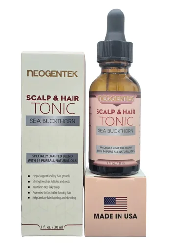 Aceite esencial tónico para el cabello y el cuero cabelludo – Hecho de 14 aceites botánicos para un cabello más grueso y lleno • Suero para el
