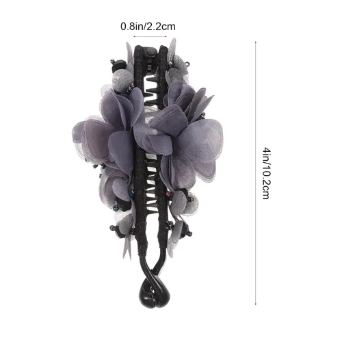 Miniatura 6 de Pinza para el pelo de plátano, pinzas para el pelo de flores, pinzas de mandíbula para el cabello con diamantes de imitación, pinzas para el cabello