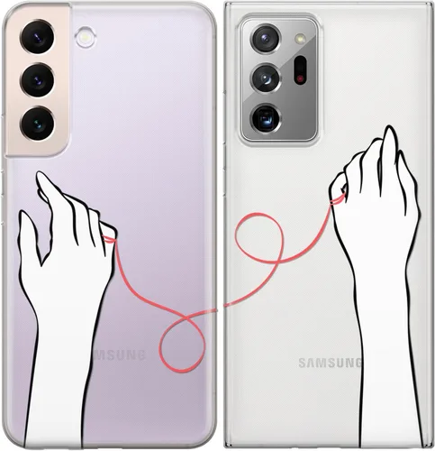 Miniatura 5 de Fundas a juego para parejas compatibles con iPhone 15 14 13 Pro Max 12 Mini 11 Xs 6s 8 Plus 7 Xr 10 SE X 5 Lindas nuevas manos rojas Cadena del Hilo