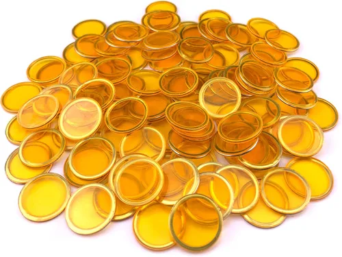Juego de Bingo Magnético - 100 PCS Fichas de Metal con Anillo Naranja/Fichas de Póquer de Plástico/Marcadores/Conteo Matemático/Exploración Naranja
