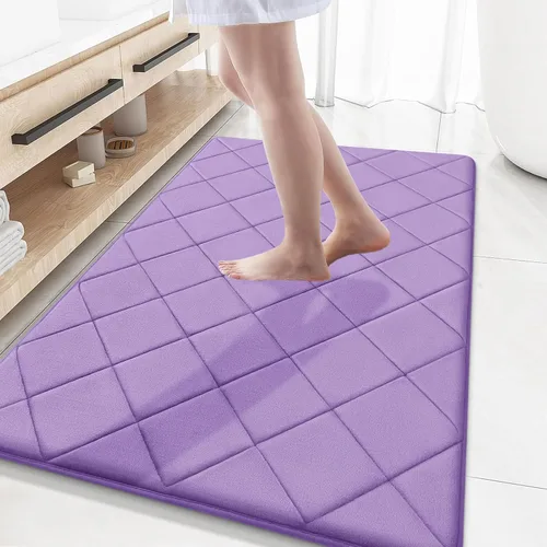 Miniatura 115 de OLANLY Tapete de baño de espuma viscoelástica de 24 x 16 pulgadas, ultra suave y absorbente, lavable a máquina, cómodo tapete de baño para suelo
