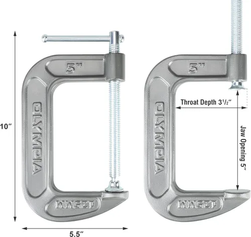 Miniatura 3 de Olympia Tools Abrazadera C, 38-145, (5" X 3.25")