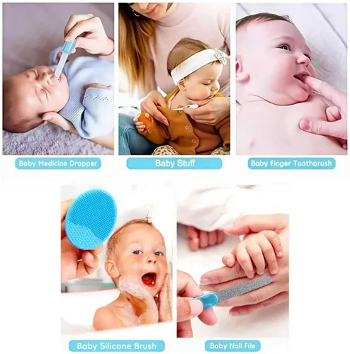 Miniatura 5 de Kit de cuidado de la salud y aseo del bebé, juego portátil de cuidado de seguridad para bebés, kit esencial para recién nacido (azul 13 en 1)